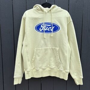 Fuct Oval Ford Parody Hoodie Med Y2k Oversize Streetwear Fleece Retro Pocket USA
